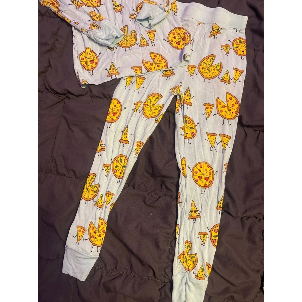 Little Sleepies Pizza Pals Bamboo Two Piece Pajama Set Size 3T